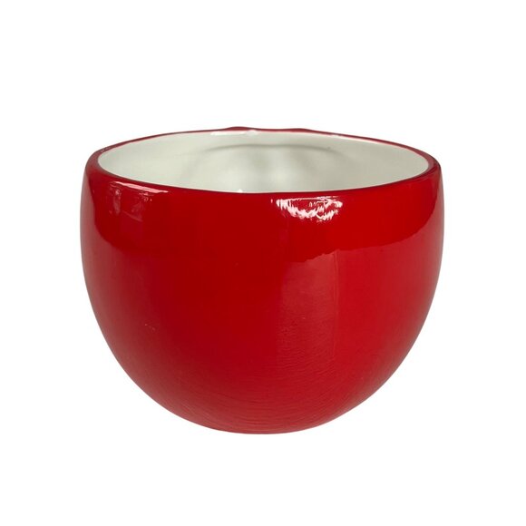 M&M Ceramic Candy Bowl 2004 Kiss Me Valentines Theme Collectible Red - Picture 2 of 7